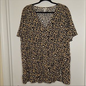 Ava & Viv faux wrap animal print top